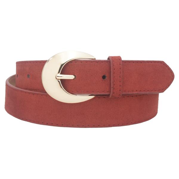 MICROSUEDE CRESCENT U BUCKLE BELT