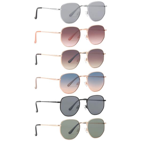 ROUND GEOMETRIC METAL FASHION SUNGLASSES 1DZ