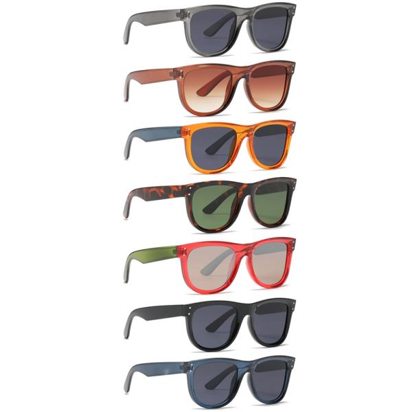 FLAT LENS ROUND SQUARE SUNGLASSES 1DZ
