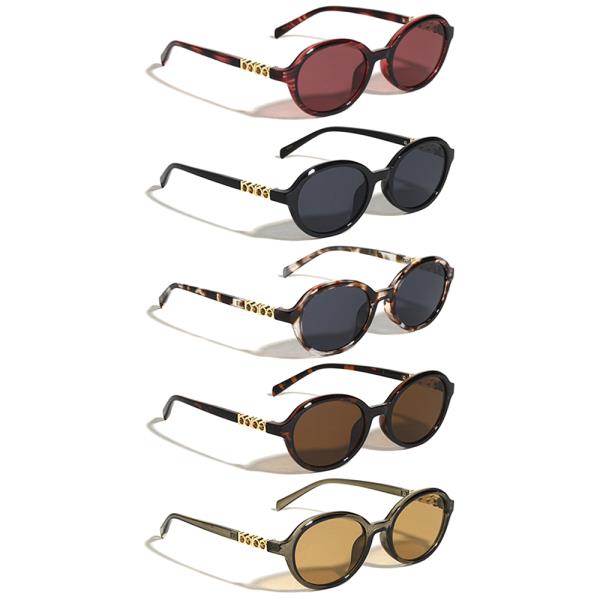 CIRCLE HINGE ACCENT ROUND BUTTERFLY SUNGLASSES 1DZ