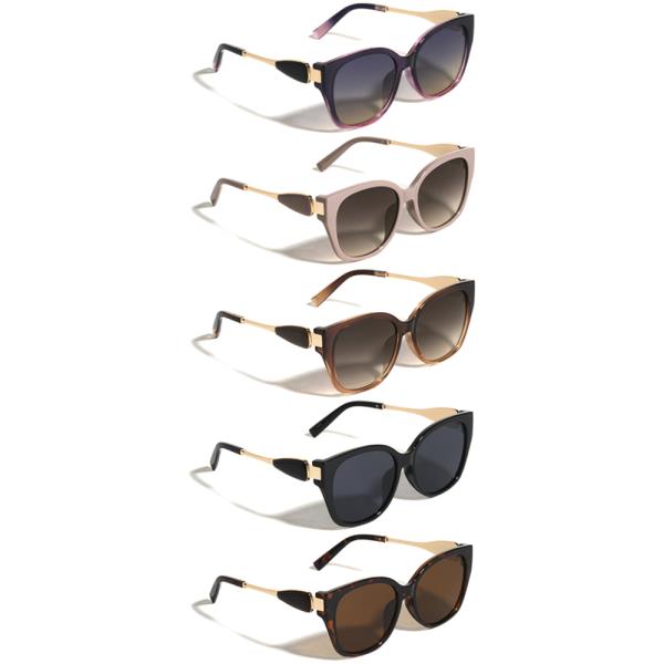 LEAF TEMPLE ORNAMENT OVERSIZED CAT EYE SUNGLASSES 1DZ