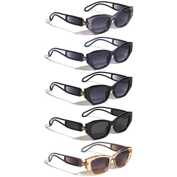 SNAKE HEAD HINGE ACCENT GEOMETRIC CAT EYE SUNGLASSES 1DZ