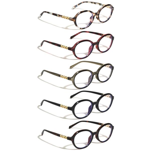 BLUE LIGHT CIRCLES HINGE ACCENT ROUND BUTTERFLY SUNGLASSES 1DZ