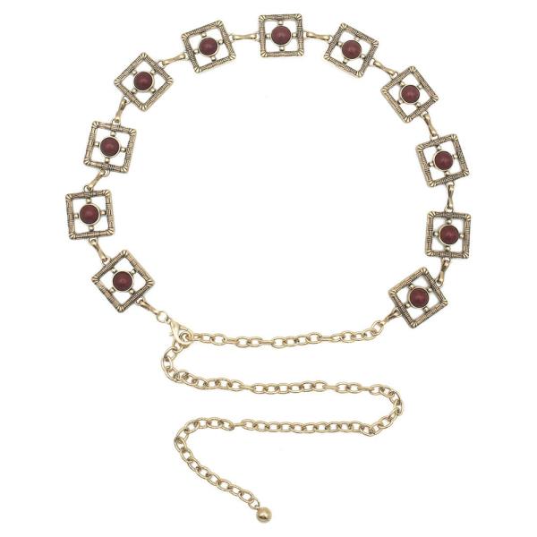 CAGED STONE ACCENT BELT