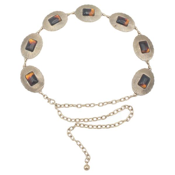 RIBBED SWIRL CAB BOHO CHAIN BELT