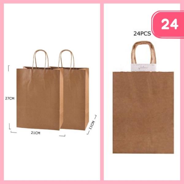 BROWN KRAFT PAPER BAG (24 UNITS)