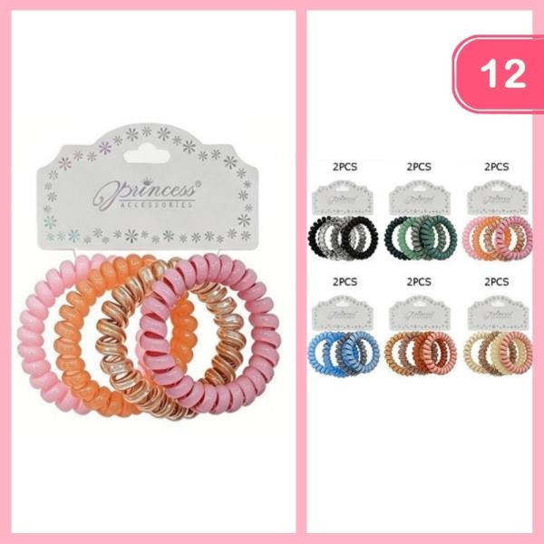 SPIRAL HAIR TIES (12 UNITS)
