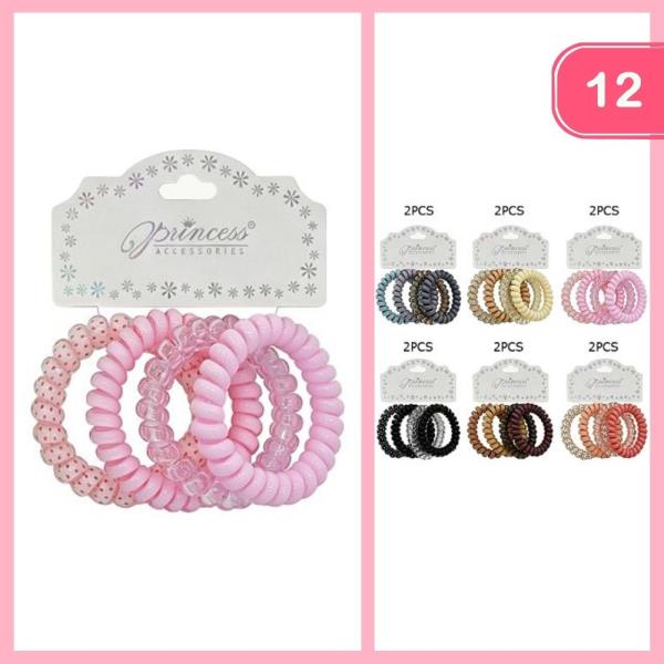 SPIRAL HAIR TIES (12 UNITS)