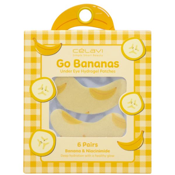 CELAVI GO BANANAS UNDER EYE HYDROGEL PATCHES 6 PAIRS