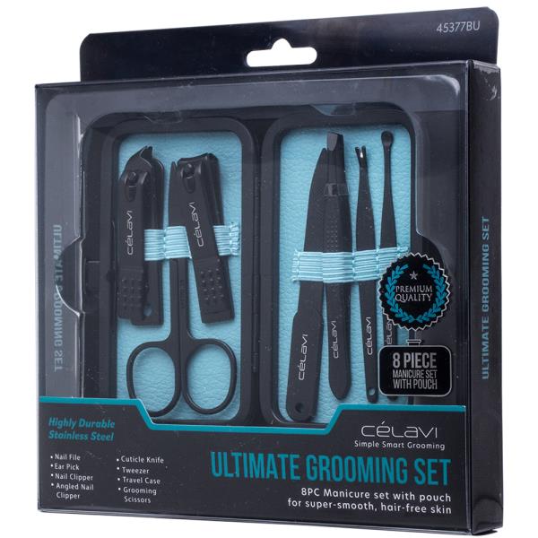 CELAVI ULTIMATE GROOMING 8PC MANICURE SET W POUCH