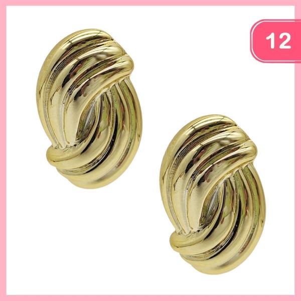 CHUNKY WAVY POST EARRING (12 UNITS)