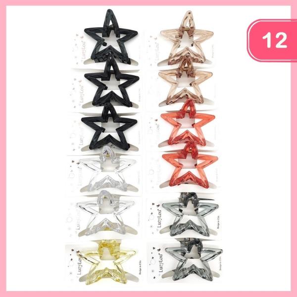 STAR HAIR CLAW CLIP (12 UNITS)