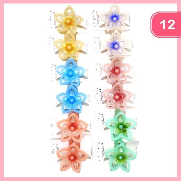 FLOWER HAIR CLAW CLIP (12 UNITS)