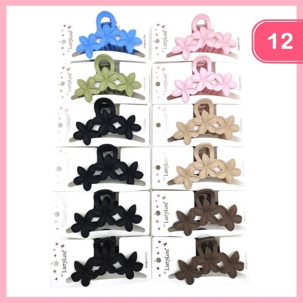 FLOWER HAIR CLAW CLIP (12 UNITS)