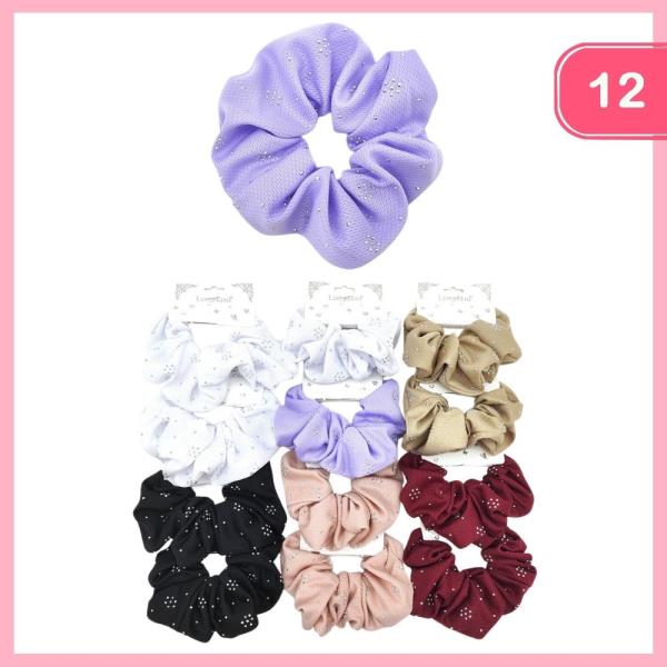 POLKA DOT HAIR SCRUNCHIE (12 UNITS)