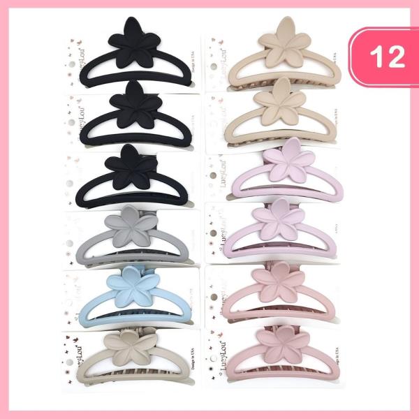 FLOWER HAIR CLAW CLIP (12 UNITS)