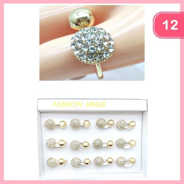 RHINESTONE RING (12 UNITS)