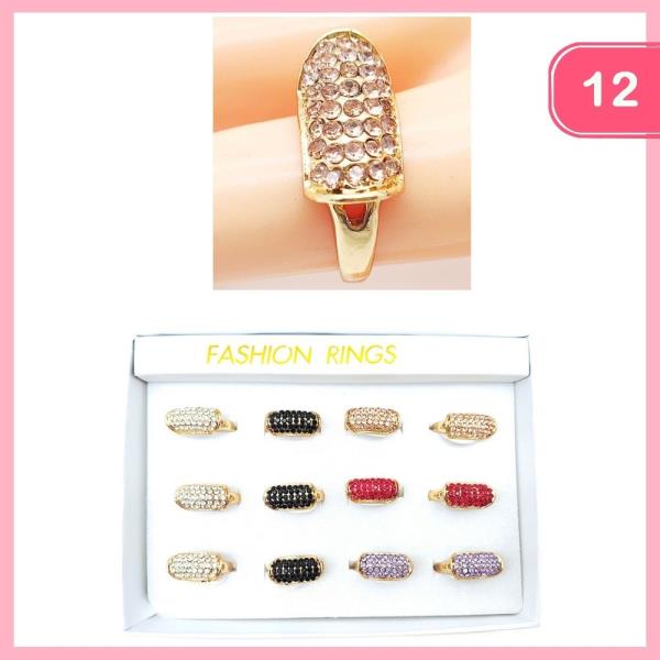 RHINESTONE RING (12 UNITS)