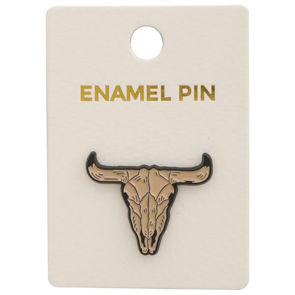 LONGHORN SKULL ENAMEL PIN