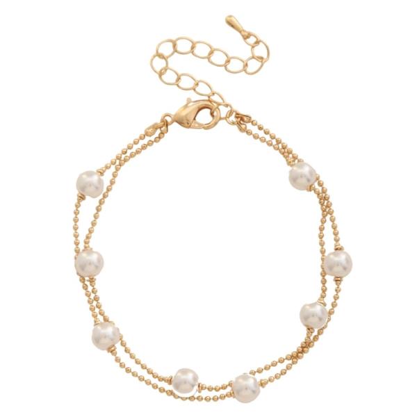 METAL PEARL BALL CHAIN BRACELET