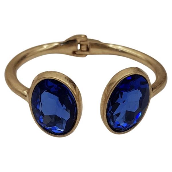 DOUBLE STONE HINGED CUFF BRACELET
