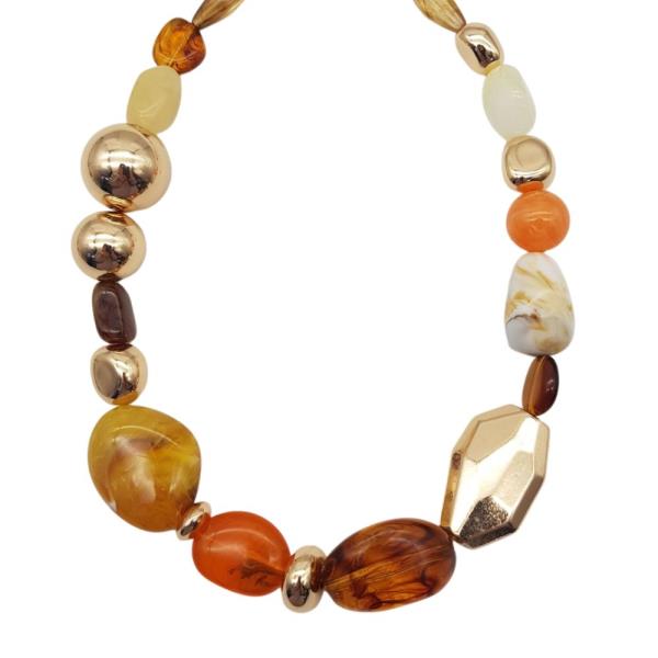 MIX MULTI BEADED STATEMENT NECKLACE