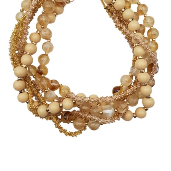 MULTI BEADED LAYERED STATEMENT NECKLACE