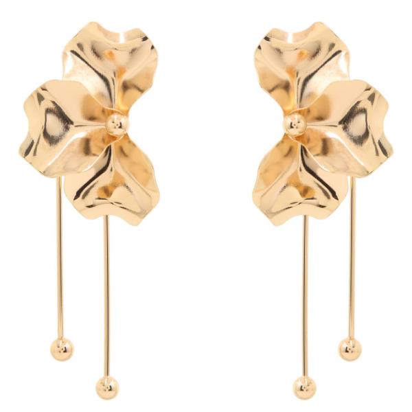 METAL FLOWER DROP EARRING