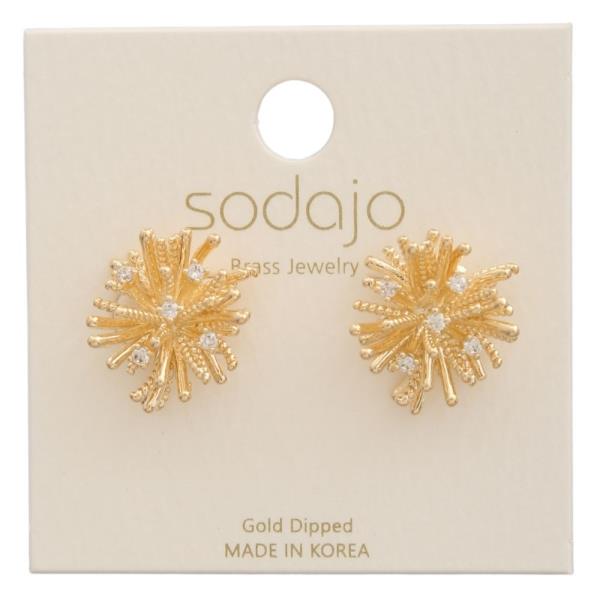 SODAJO GOLD DIPPED FLAKE STUD EARRING