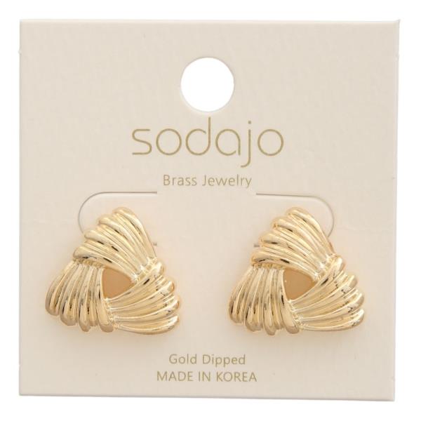 SODAJO GOLD DIPPED KNOT STUD EARRING