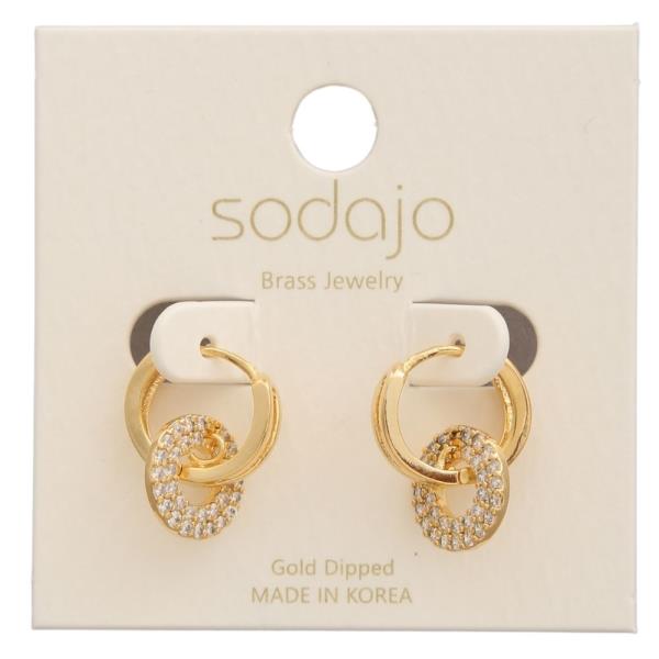 SODAJO GOLD DIPPE DMETAL RHINESTONE EARRING