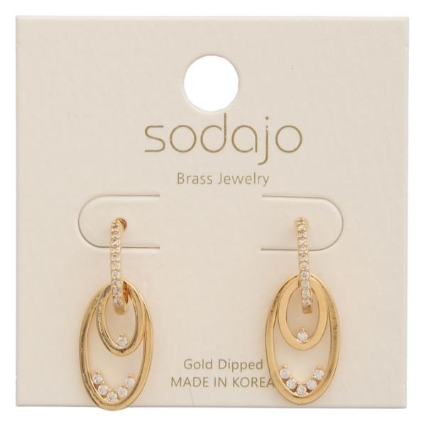 SODAJO BRASS GOLD DIPPED TEARDROP DANGLE EARRING