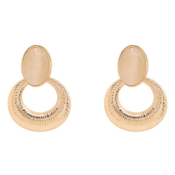 METAL ROUND DANGLE EARRING