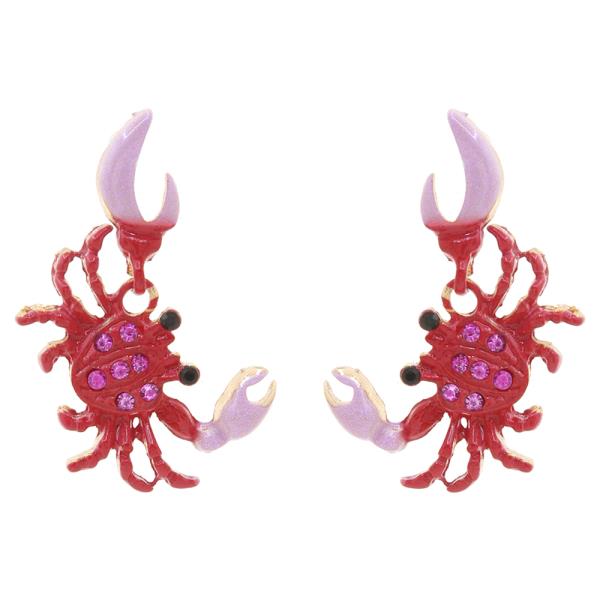 SPARKLING ACCENTS PLAYFUL CRAB EARRING