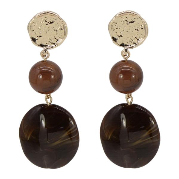 RESIN BEAD TEARDROP DROP EARRING