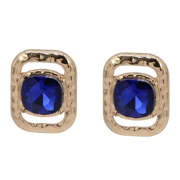 FACETED STONE STUD EARRING