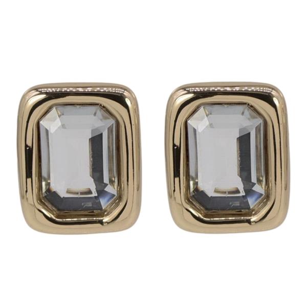 FACETED RHINESTONE STUD EARRING