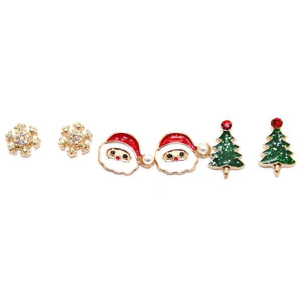 CHRISTMAS MULTI STUD EARRING SET