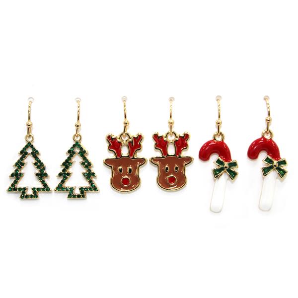 CHRISTMAS MULTI DANGLE EARRING SET