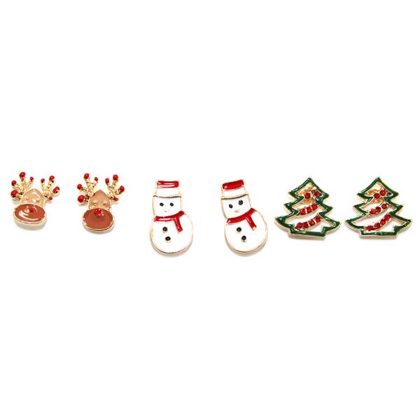 CHRISTMAS MULTI STUD EARRING SET