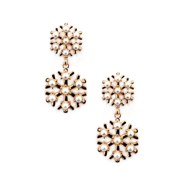 RHINESTONE SNOWFLAKE DROP EARRING