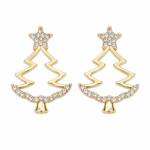CHRISTMAS RHINESTONE TREE DANGLE EARRING
