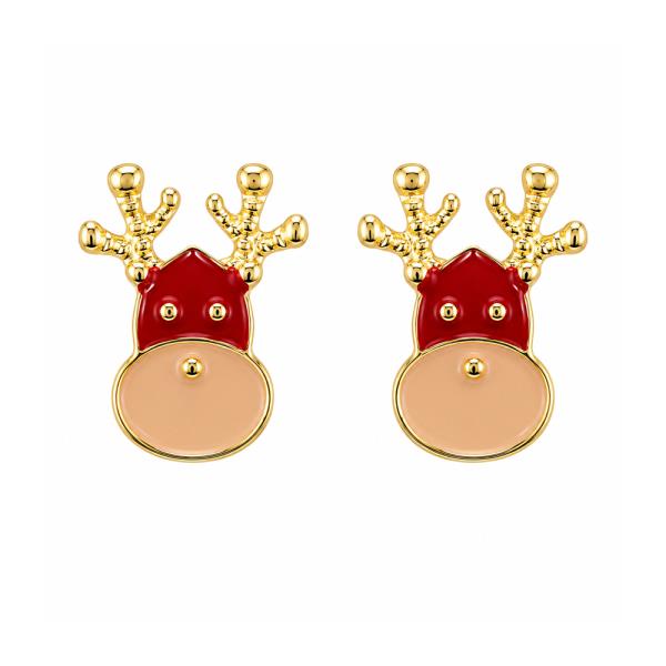 CHRISTMAS RUDOLPH REINDEER STUD EARRING