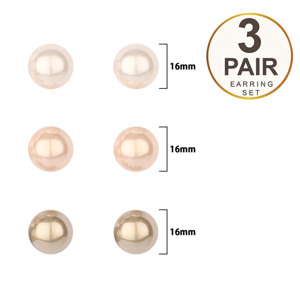 PEARL 3PAIR EARRING