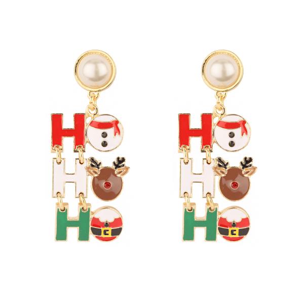 EPOXY PEARL CHRISTMAS POST EARRING