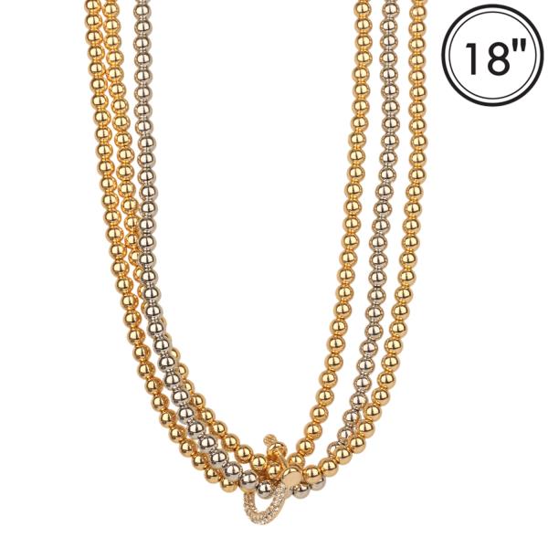 CCBBALL RHINESTONE HORSEBIT LAYERED NECKLACE