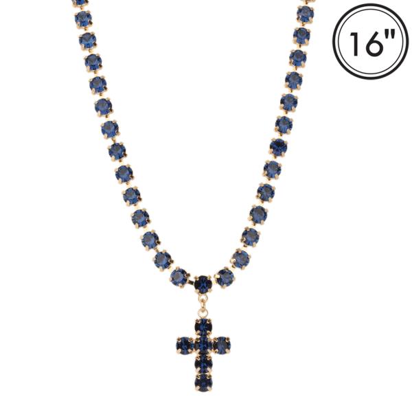 RHINESTONE CROSS NECKLACE