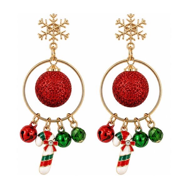 CHRISTMAS ORNAMENT CHARM HOOP EARRING