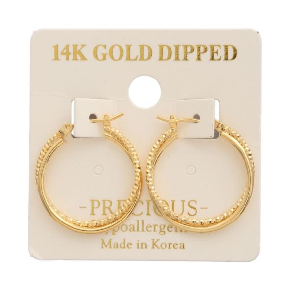 14K GOLD DIPPED HOOP EARRING