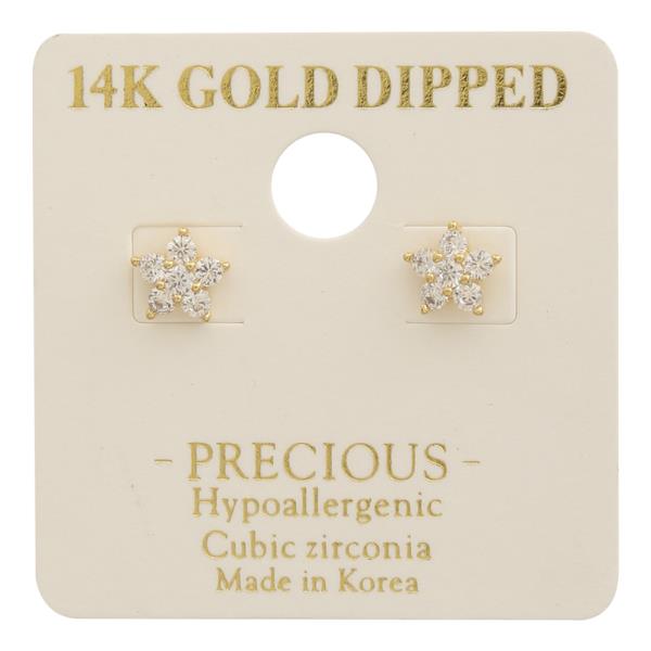 14K GOLD DIPPED CZ MINI STAR EARRING